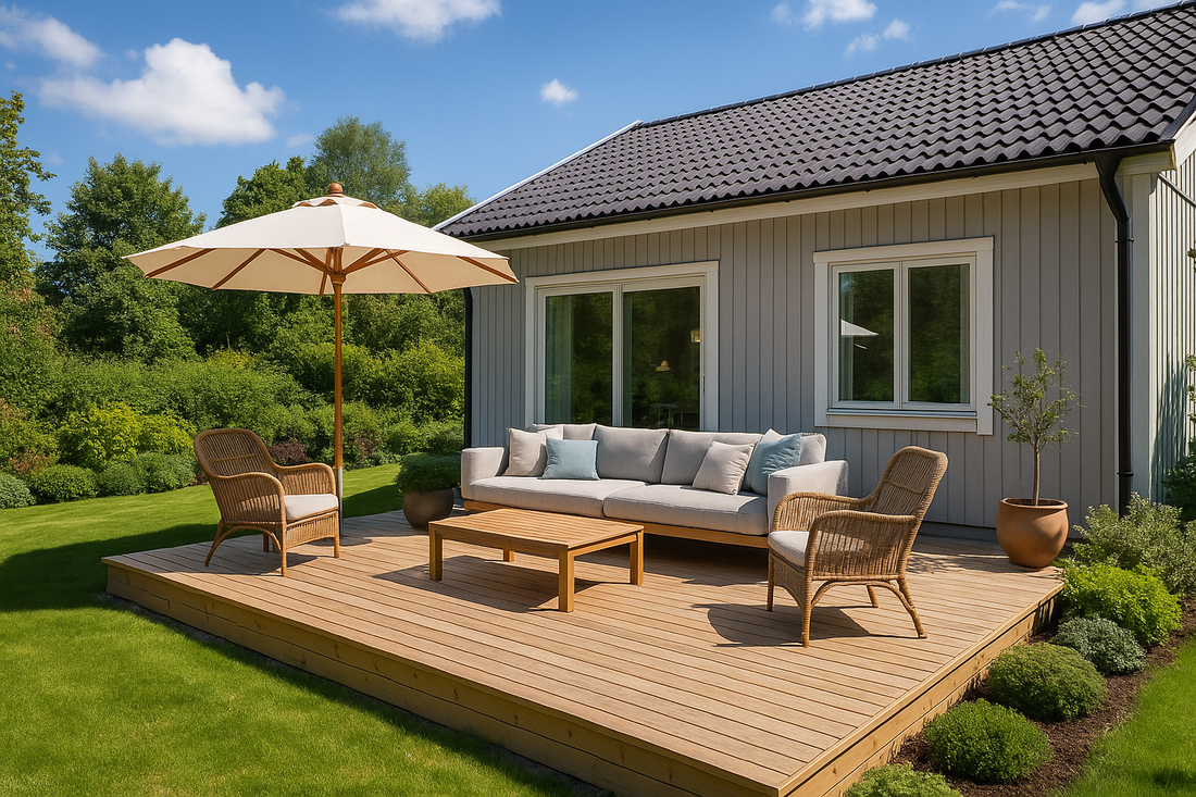 Bygglovsfri altan under 60 cm höjd vid svenskt enfamiljshus